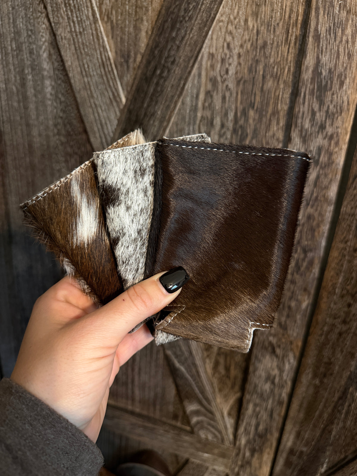 Slim Can Cowhide Koozie