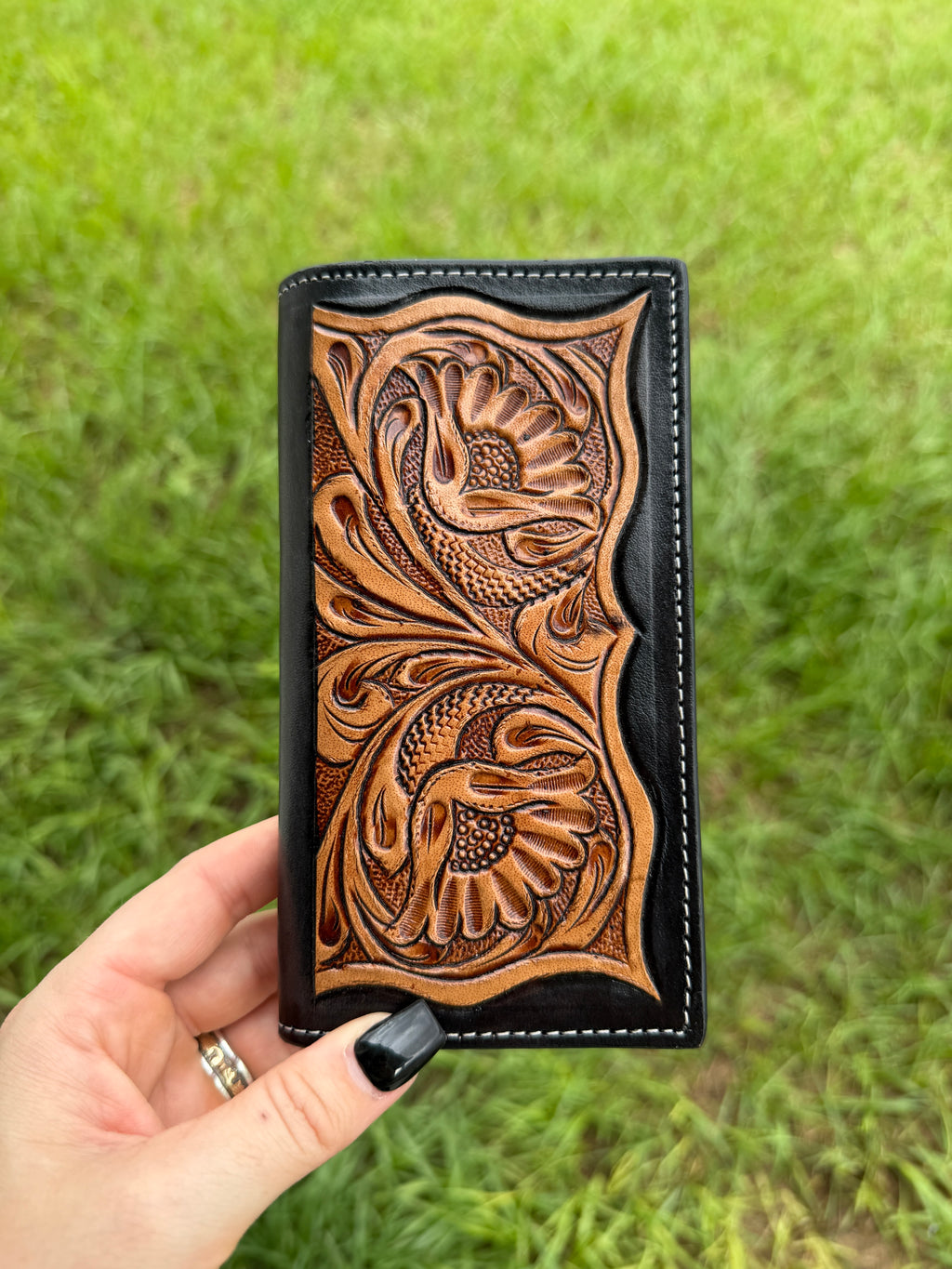 The Black Mesa Tooled Leather Wallet