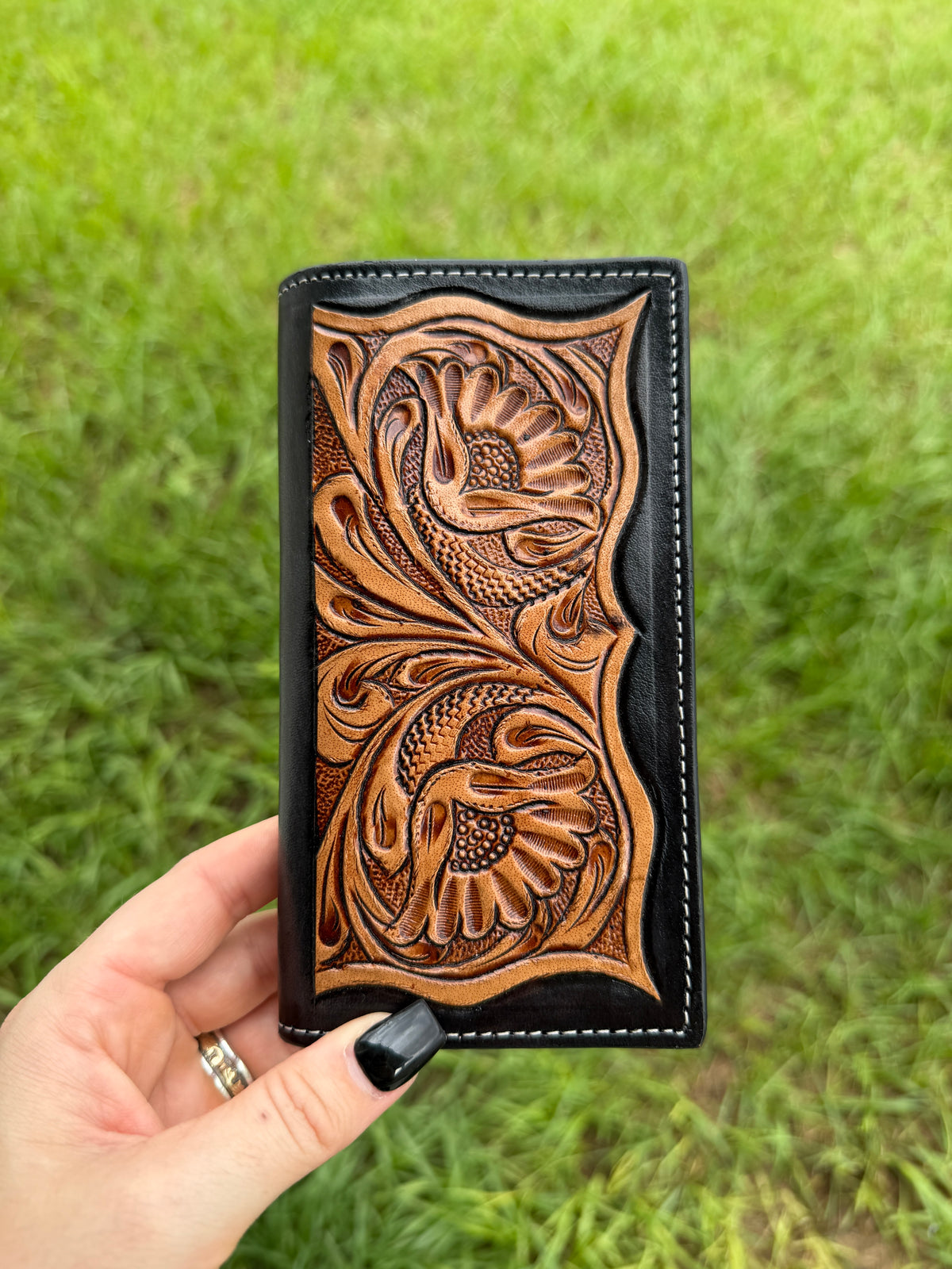 The Black Mesa Tooled Leather Wallet