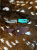 The Turquoise River Knife & Leather Sheath