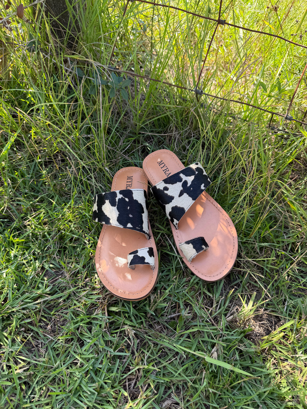 Myra Cattle Trail Cowhide Sandals