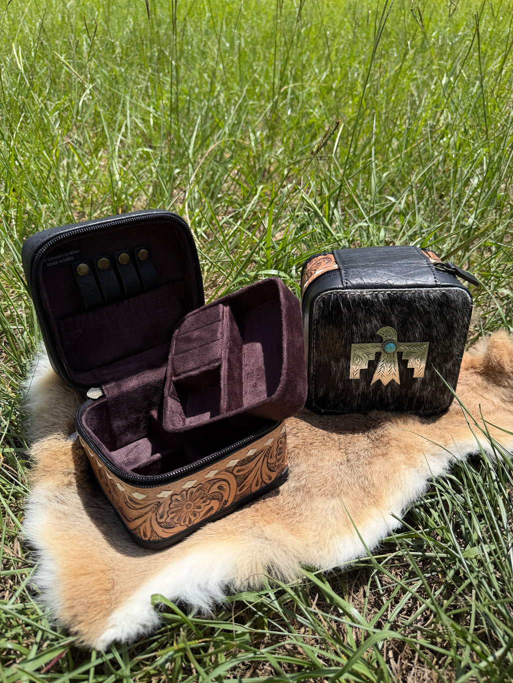 Thunderbird Cowhide Jewelry Box