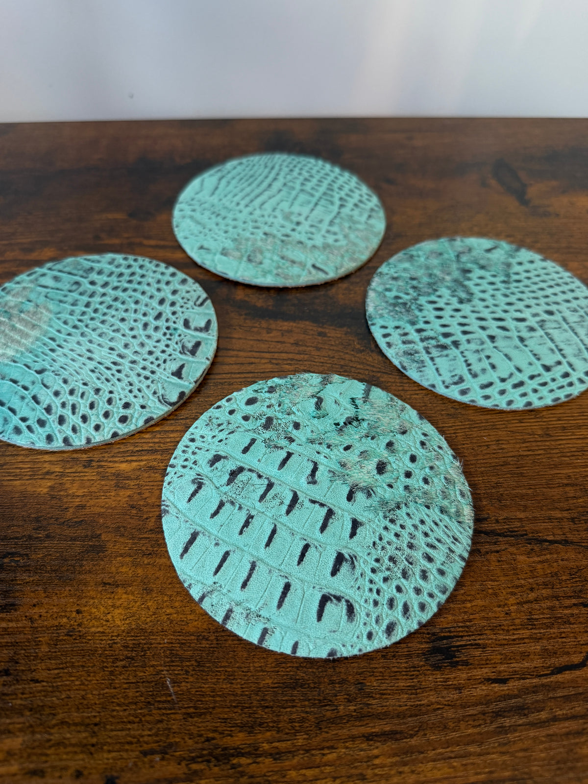 Turquoise Gator Coaster Set