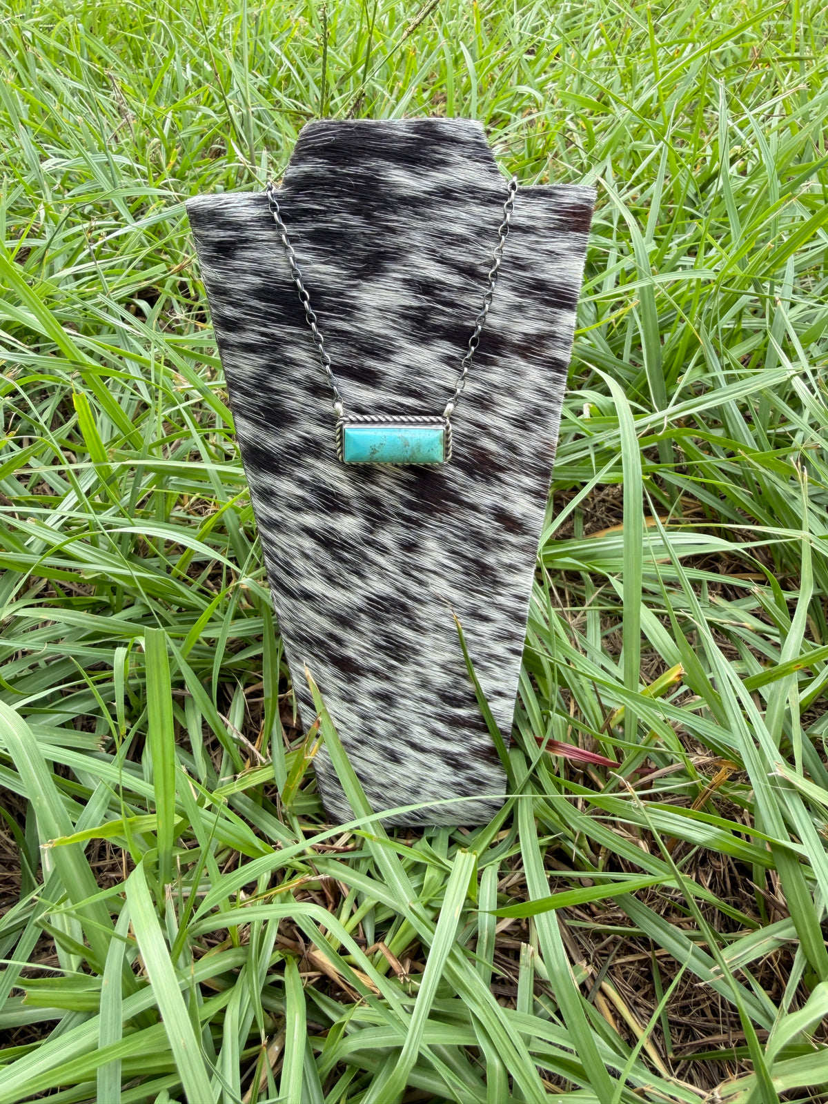 Navajo Made #8 Turquoise Bar Necklace - Chassity Belone