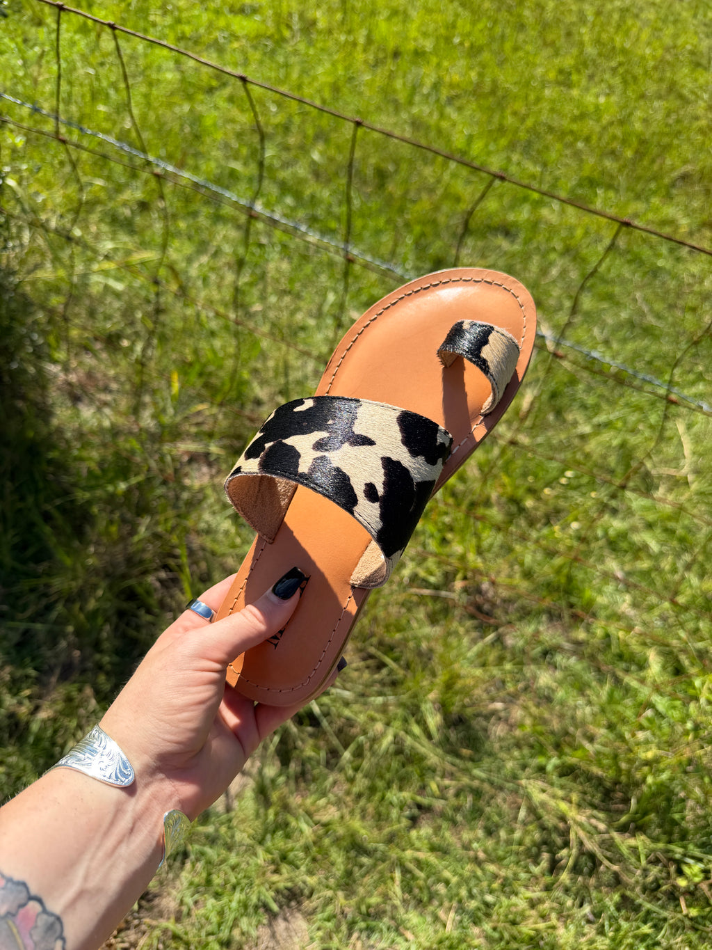 Myra Cattle Trail Cowhide Sandals