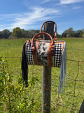Cowhide & Checkered Tooled Leather Speedy (Large)