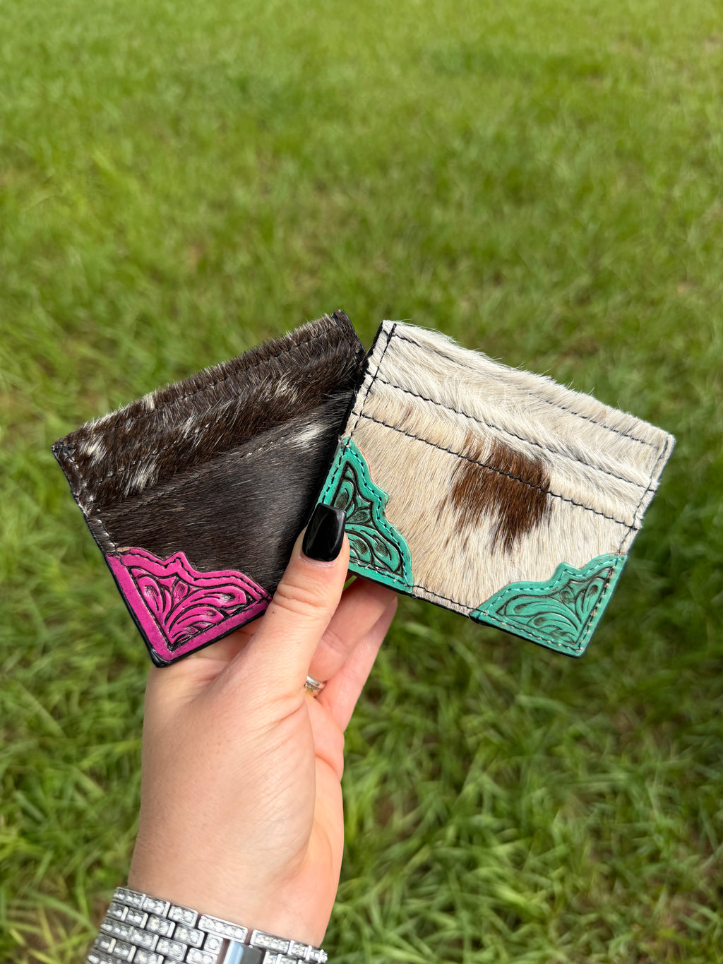 The Painted Corner Cowhide Cardholder