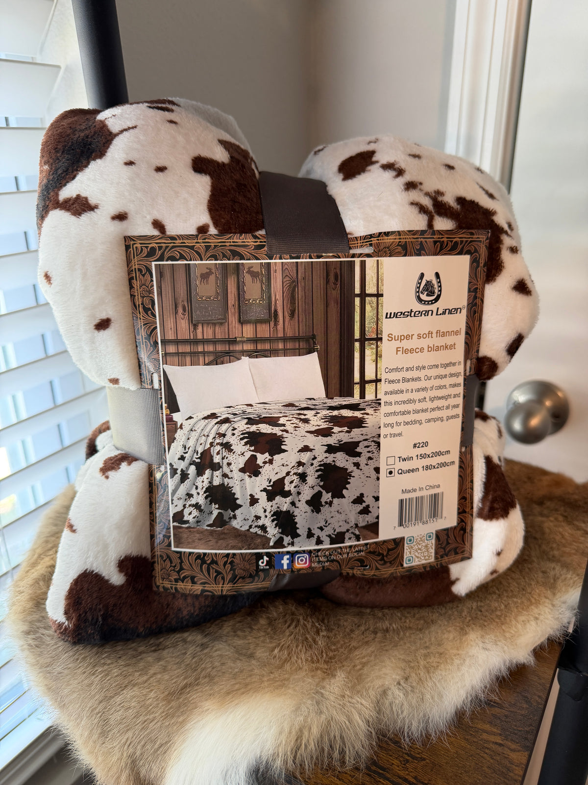 Cow Print Throw Blanket