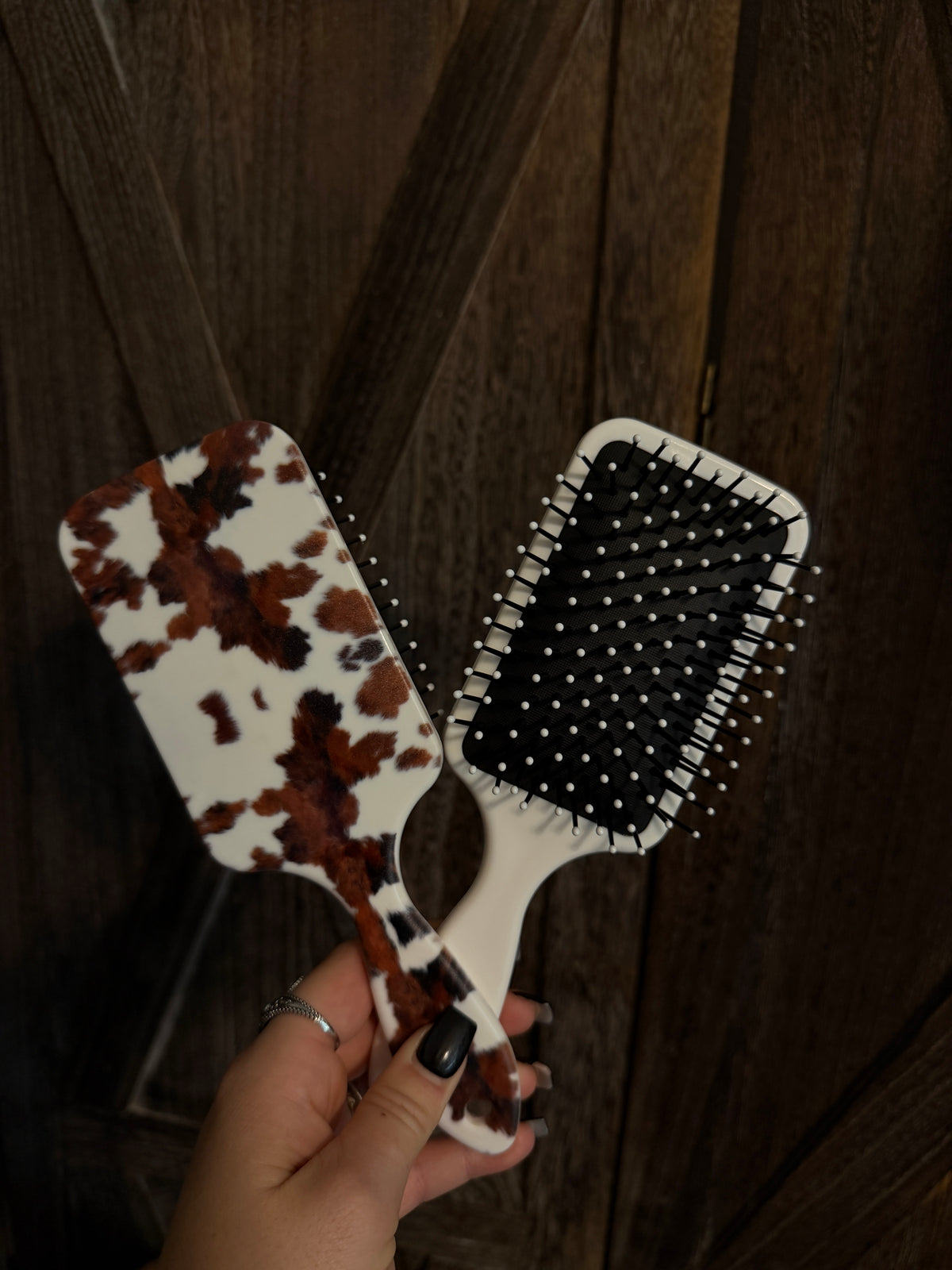 Cow Print Hair Brush