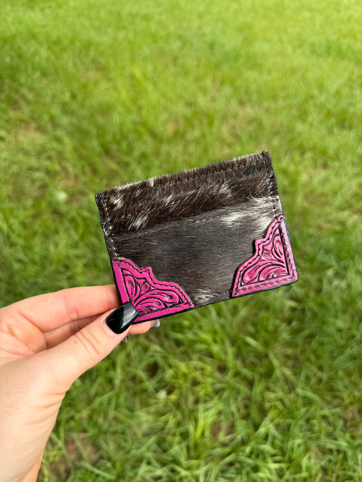 The Painted Corner Cowhide Cardholder