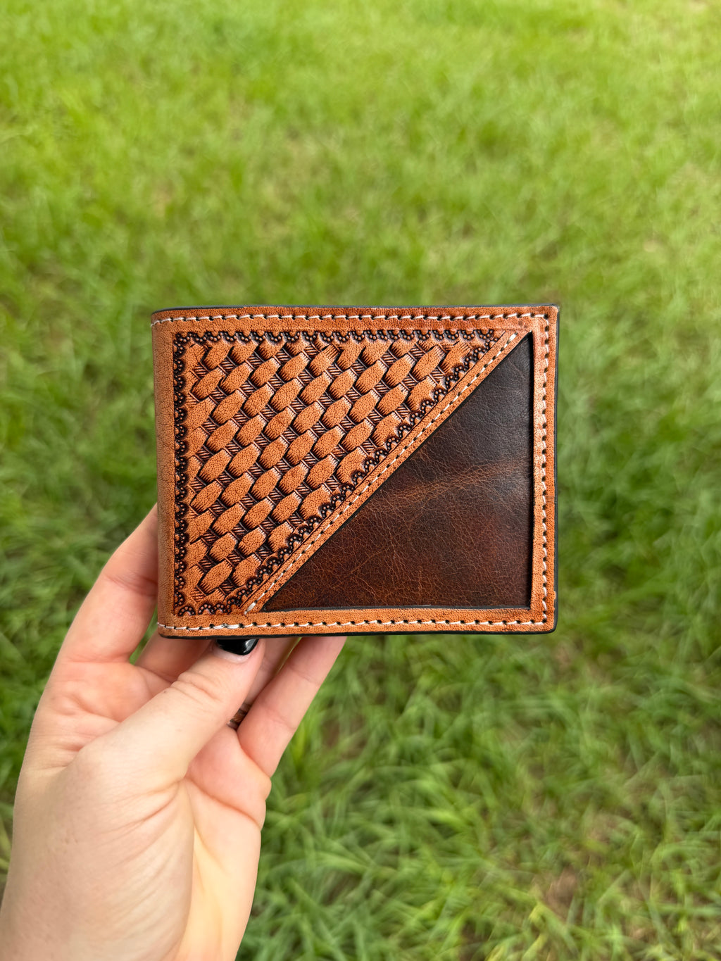 Saddleback Bi-Fold Tooled Leather Wallet
