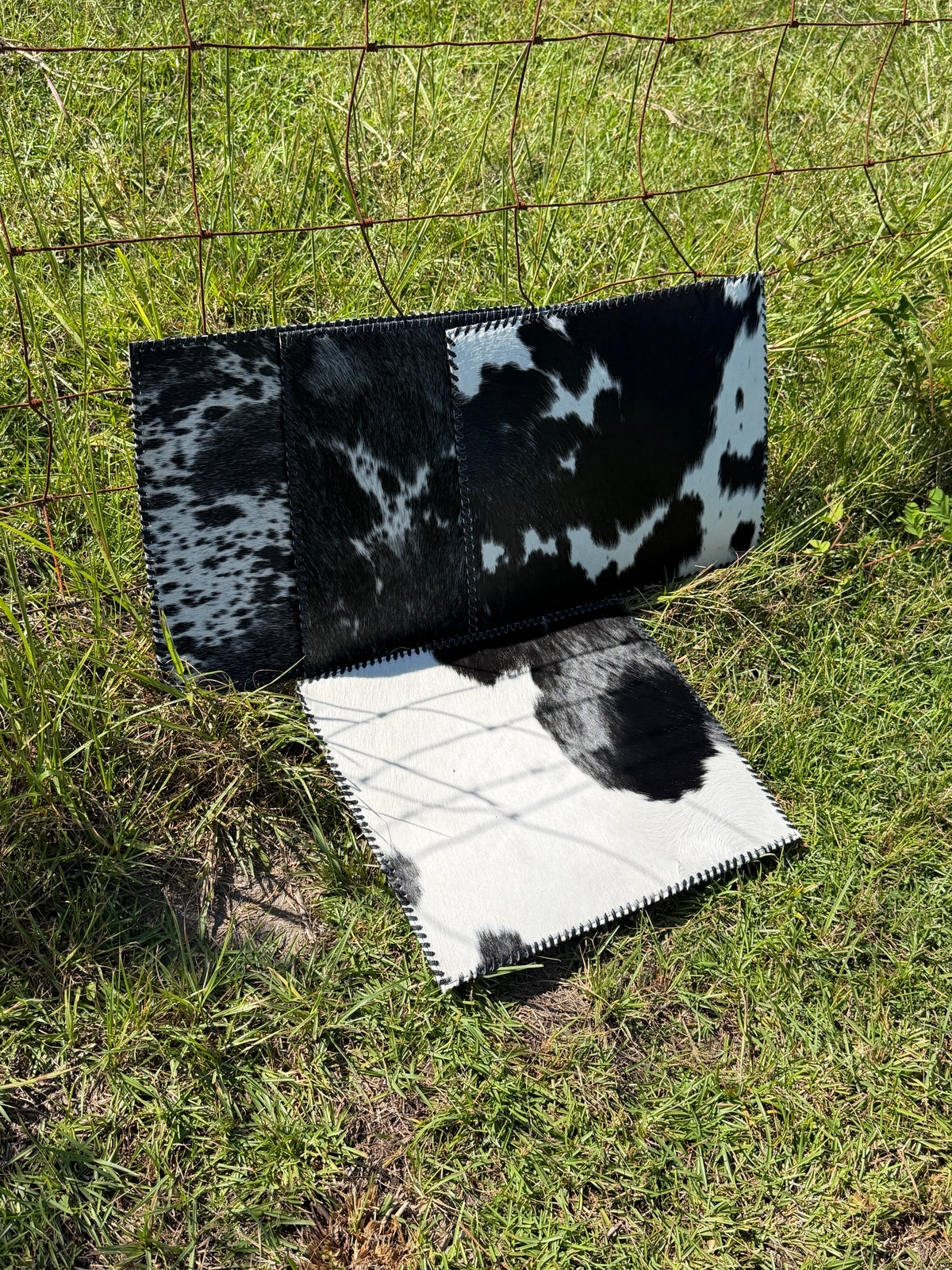 Black Cowhide Placemats (Set of 4)