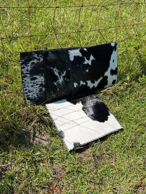Black Cowhide Placemats (Set of 4)