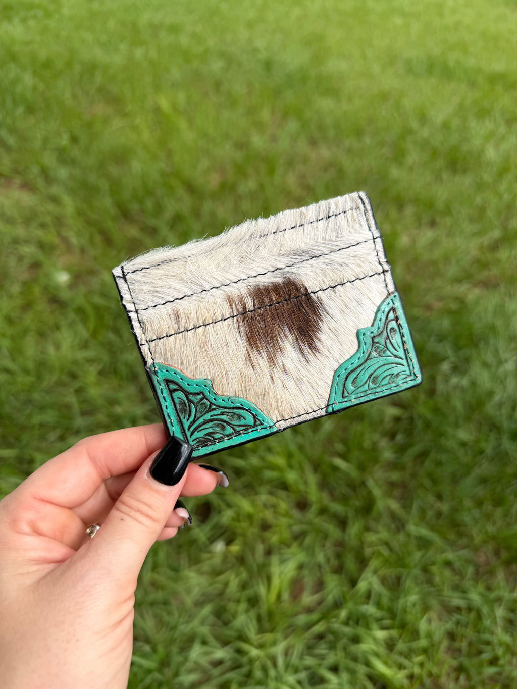 The Painted Corner Cowhide Cardholder