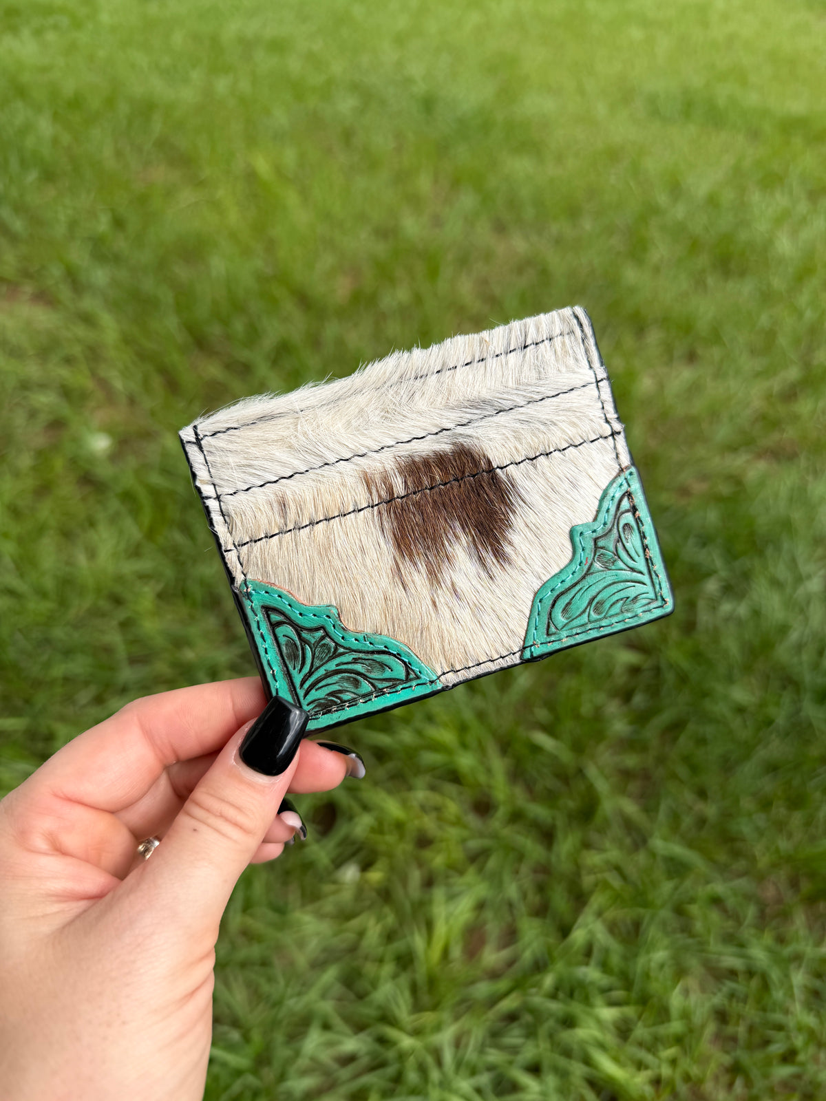 The Painted Corner Cowhide Cardholder