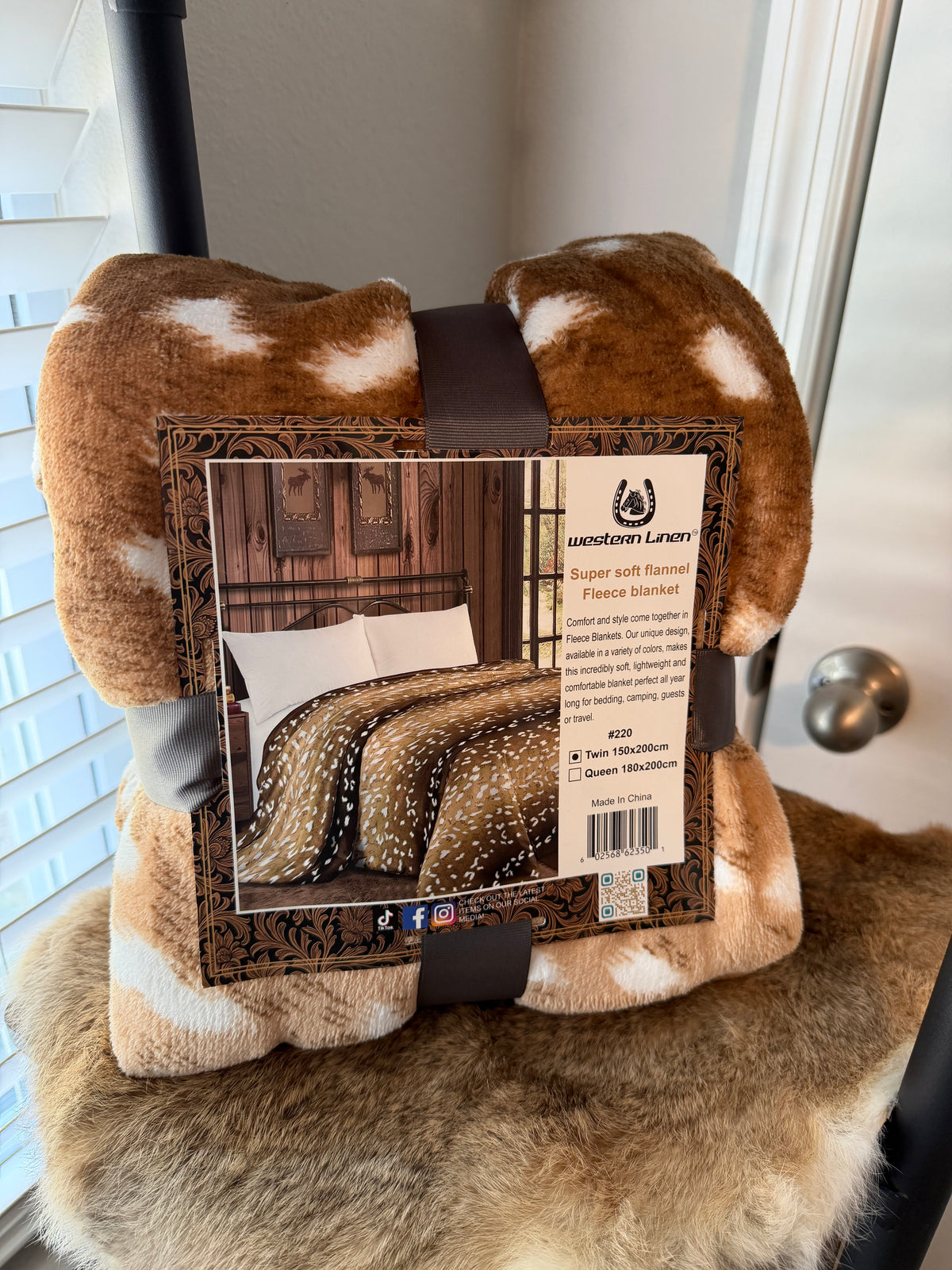 Deer Print Throw Blanket