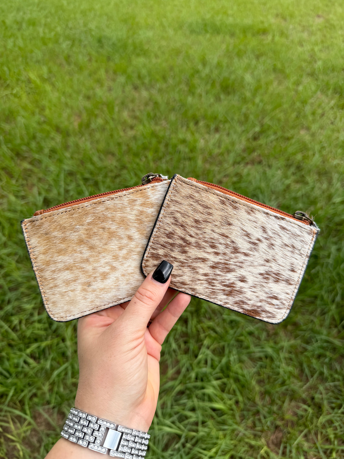 The Wild Card Cowhide Coin Pouch
